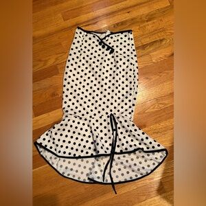 Polka Dot Ruffle Hem Mermaid Skirt